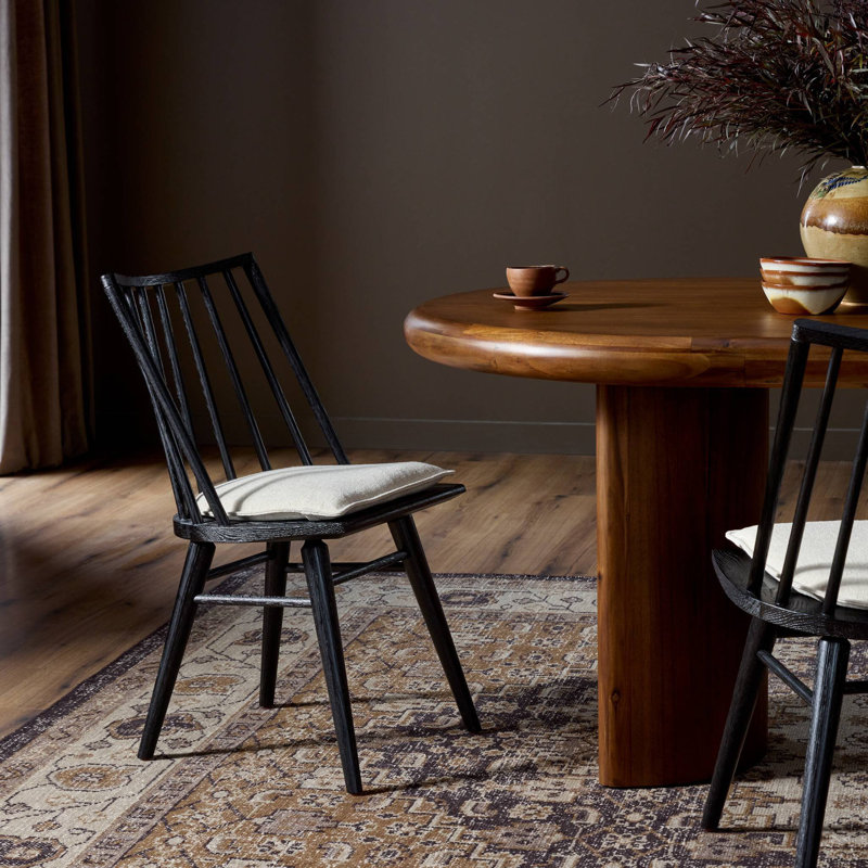 Four Hands Lewis Windsor Chair With Cushion-Black Oak | Perigold